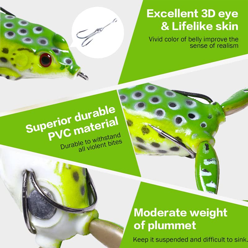 HENGJIA 5 pcs/Set Soft Frog Fishing Lures Snakehead Lure Topwater Simulation Soft Bass Bait Artificial Bait 5cm - Image 2